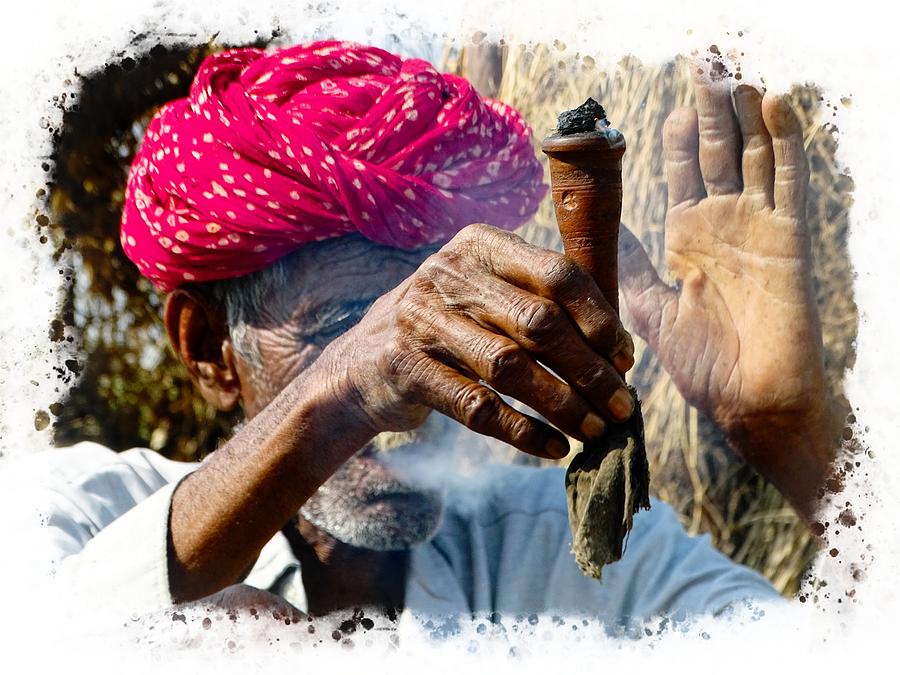 Pipe Smoking Deep Puff Chillum India Rajasthan 5 Photograph by ...